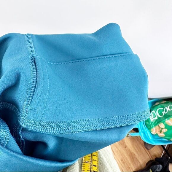 Adidas Peacock Blue Training Tights w/Logo on Leg Sz L - Picture 8 of 15